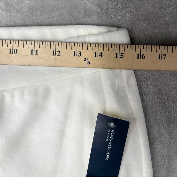 Jones New York Signature Womens Velour Ivory Cotton-Blend Lounge Pants Medium - Picture 3 of 11